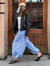 Gestreifte Schnürhosen für Damen – Locker geschnittene Patchwork Streetwear-Hose