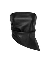 Damen PU-Leder Tube Top rückenfrei schmal geschnittenes Cropped Top