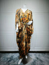 The "Mosaic" Gala Abaya – Signature Printed V-Neck Party Jalabiya – Boutique Ramadan Print Kaftan