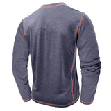 Herren Henley Langarmshirt aus Baumwolle – Lässiges T-Shirt mit Knopfleiste