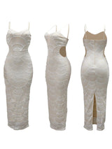 Sequin Hollow Out Mermaid Evening Gown – Elegant Backless Spaghetti Strap Dress