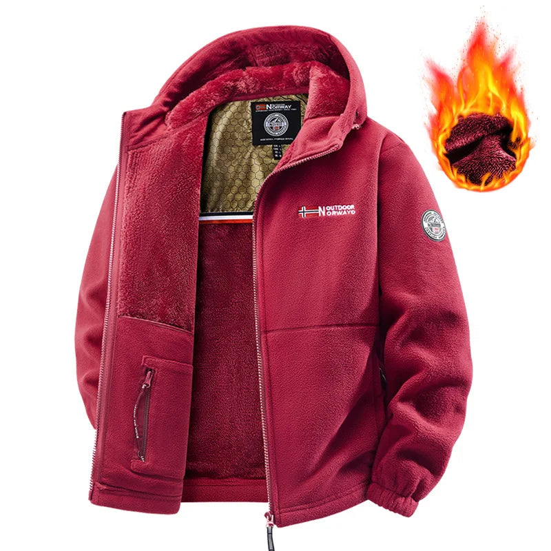Men’s Retro Lamb Wool Winter Jacket – Thick Warm Sherpa Fleece Coat