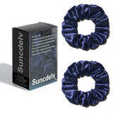 Das „Silk-Glow“-Duo: 2er-Set reine 22 Momme natürliche Seidenhaargummis