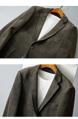 Men's High-Quality Thick Suit Jacket – Handsome Slim Fit Business Blazer