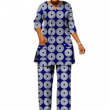 The "Kente Luxe" Co-ord: African Print Vibrant V-Neck Shirt & Tailored Pants Set