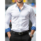 Herren Langarmhemd Weiß – Smart Casual Hemdbluse