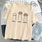 Rock Paper Scissors Funny Cat Graphic Tee Soft Casual Streetwear T-Shirt for Women