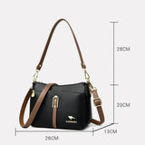 Designer-Schultertasche aus weichem Premium-Leder mit drei Fächern