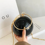 New Fashion Ball-Shape Crossbody Bag | Luxury Acrylic Chain Shoulder Bag