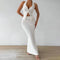 Sexy 2 Piece Long Skirt Set – Summer Twist Lace-Up Vest Top & Tight Maxi Skirt