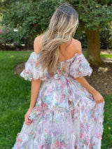 Florales Netz-Ballkleid | Luxuriöses Abschlussball- & Abendkleid