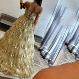 Puffärmeliges, schulterfreies Abendkleid | Mehrlagiges Tüll-Sweetheart-Ballkleid