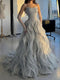 Luxury Ruffled A-Line Prom Dress | Beaded Sweetheart Evening Gown